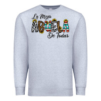 Heather Grey la mejor abuela de todas Premium Sweatshirt - CowhideDigitalArt