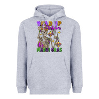 Heather Grey bead up bitches it's mardi gras skeleton Heavyweight Hoodie - FaDigitalArtStudio