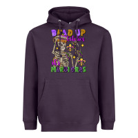 Plum bead up bitches it's mardi gras skeleton Heavyweight Hoodie - FaDigitalArtStudio