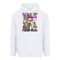 White bead up bitches it's mardi gras skeleton Heavyweight Hoodie - FaDigitalArtStudio