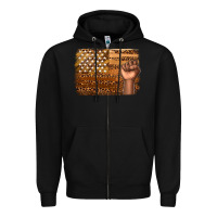 Black American melanin flag Zipper Hoodie - texasbilliewilder