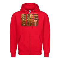Red American melanin flag Zipper Hoodie - texasbilliewilder