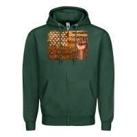 Sports Green American melanin flag Zipper Hoodie - texasbilliewilder