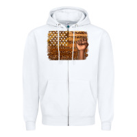 White American melanin flag Zipper Hoodie - texasbilliewilder