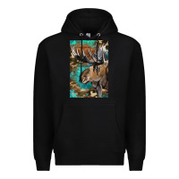 Black Western Camo Moose Premium Hoodie - LillyAllenDesigns
