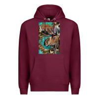 Burgundy Western Camo Moose Premium Hoodie - LillyAllenDesigns