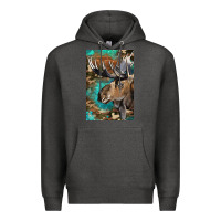 Charcoal Heather Western Camo Moose Premium Hoodie - LillyAllenDesigns