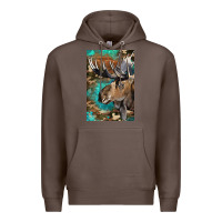Coffee Western Camo Moose Premium Hoodie - LillyAllenDesigns