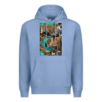 Colony Blue Western Camo Moose Premium Hoodie - LillyAllenDesigns