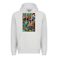 Dove Grey Western Camo Moose Premium Hoodie - LillyAllenDesigns