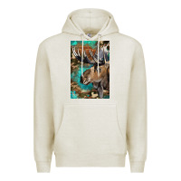 Oatmeal Heather Western Camo Moose Premium Hoodie - LillyAllenDesigns