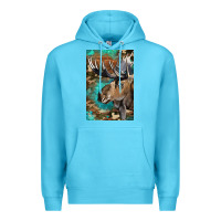 Ocean Blue Western Camo Moose Premium Hoodie - LillyAllenDesigns