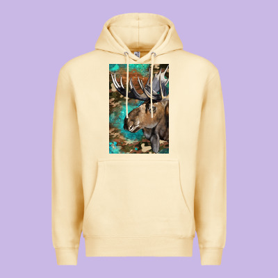 Western Camo Moose Premium Hoodie Designed By Lillyallendesigns