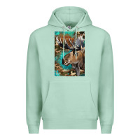 Seafoam Western Camo Moose Premium Hoodie - LillyAllenDesigns