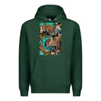 Sports Green Western Camo Moose Premium Hoodie - LillyAllenDesigns