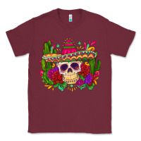 Burgundy mexican skull Classic Tee - Zillion Design Studio