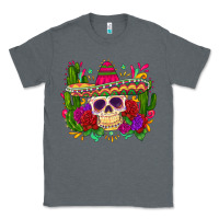 Charcoal Heather mexican skull Classic Tee - Zillion Design Studio