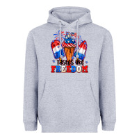 Heather Grey 4th of July ice creams tastes like freedom Heavyweight Hoodie - Neo Western