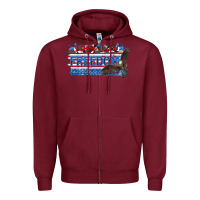 Burgundy long live freedom Zipper Hoodie - Zillion Design Studio