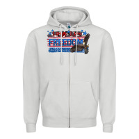 Dove Grey long live freedom Zipper Hoodie - Zillion Design Studio