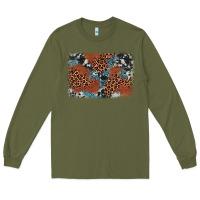 Army Green leopard cowhide background Long Sleeve Tee - BarkalooDesign