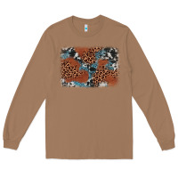 Toasted Coconut leopard cowhide background Long Sleeve Tee - BarkalooDesign