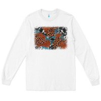 White leopard cowhide background Long Sleeve Tee - BarkalooDesign