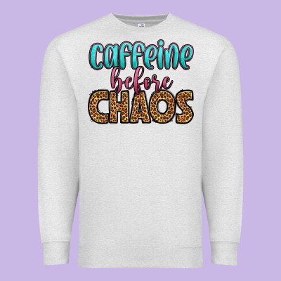 Caffeine Before Chaos Premium Sweatshirt Designed By Hra Design Shop