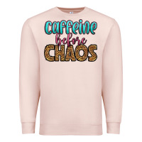 Pale Pink caffeine before chaos Premium Sweatshirt - HRA Design Shop
