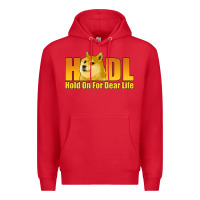 Red hodl hold on for dear life dogecoin Premium Hoodie - Jasminsmagicworld
