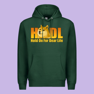 Hodl Hold On For Dear Life Dogecoin Premium Hoodie Designed By Jasminsmagicworld