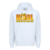 White hodl hold on for dear life dogecoin Premium Hoodie - Jasminsmagicworld
