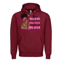 Burgundy afro woman bun and religion faith prayer Zipper Hoodie - texasbilliewilder