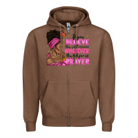 Chestnut afro woman bun and religion faith prayer Zipper Hoodie - texasbilliewilder