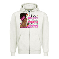 Oatmeal Heather afro woman bun and religion faith prayer Zipper Hoodie - texasbilliewilder