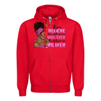 Red afro woman bun and religion faith prayer Zipper Hoodie - texasbilliewilder