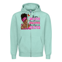 Seafoam afro woman bun and religion faith prayer Zipper Hoodie - texasbilliewilder