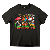 Asphalt happy hallothanksmas flamingo Heavy Core Tee - CowhideDigitalArt
