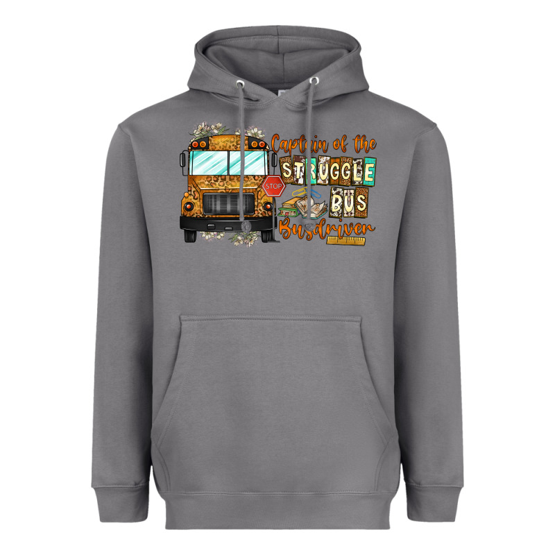 Captain Of Struggle Bus Busdrive Heavyweight Hoodie by CowhideDigitalArt | Teevron