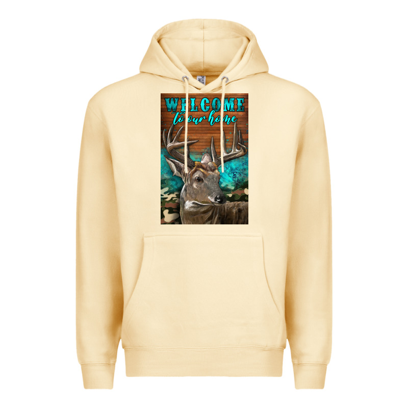 Western Buck Deer Garden Premium Hoodie by LillyAllenDesigns | Teevron