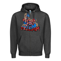 Charcoal Heather freedom rock hand Zipper Hoodie - Zillion Design Studio