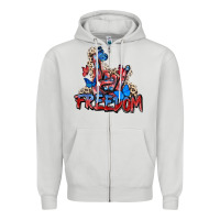 Dove Grey freedom rock hand Zipper Hoodie - Zillion Design Studio