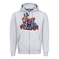 Heather Grey freedom rock hand Zipper Hoodie - Zillion Design Studio