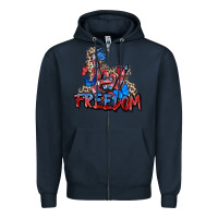 Navy freedom rock hand Zipper Hoodie - Zillion Design Studio