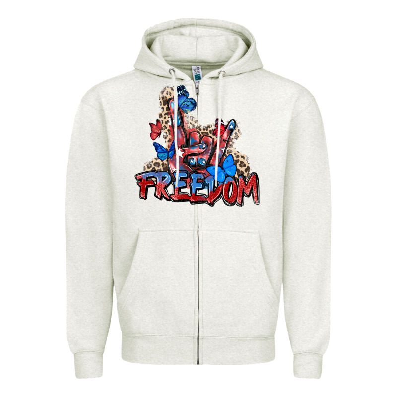 Freedom Rock Hand Zipper Hoodie by Zillion Design Studio | Teevron