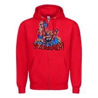 Red freedom rock hand Zipper Hoodie - Zillion Design Studio
