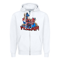 White freedom rock hand Zipper Hoodie - Zillion Design Studio