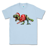 Dusty Blue t rex christmas Classic Tee - RanaPortraitStore