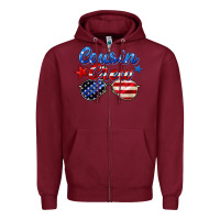 Burgundy cousin crew Zipper Hoodie - Zillion Design Studio