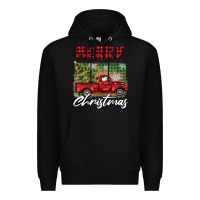 Black merry christmas truck Premium Hoodie - BarkalooDesign